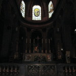 A close-up of an altar in St. Sulpice Church.