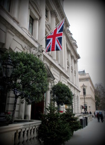 The British Flag, a familiar sight in London.
