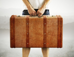 A well-packed man's suitcase.