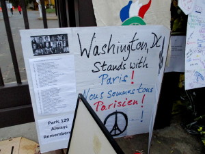 Detail of the memorial at the French Embassy in D.C.