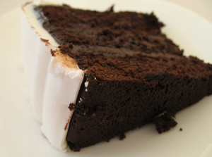 White icing + chocolate fudge = perfect for chocolate lovers.