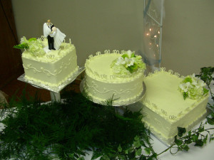 A traditional cake displayed horizontally.