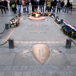 The Tomb of the Unknown Soldier from WWI underneath the Arc de Triomphe. First Lady Jacqueline Kennedy remembered the Tomb's eternal flame from her State visit with her husband, President Kennedy, and requested an eternal flame for her husband's gravesite.
