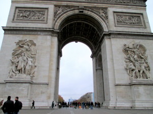 Detail of the Arc de Triomphe. The ceiling has 21 sculpted roses.